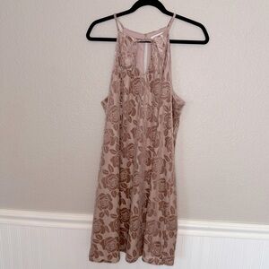 Candies Pink Floral Rose Cut Out Dress Size XL